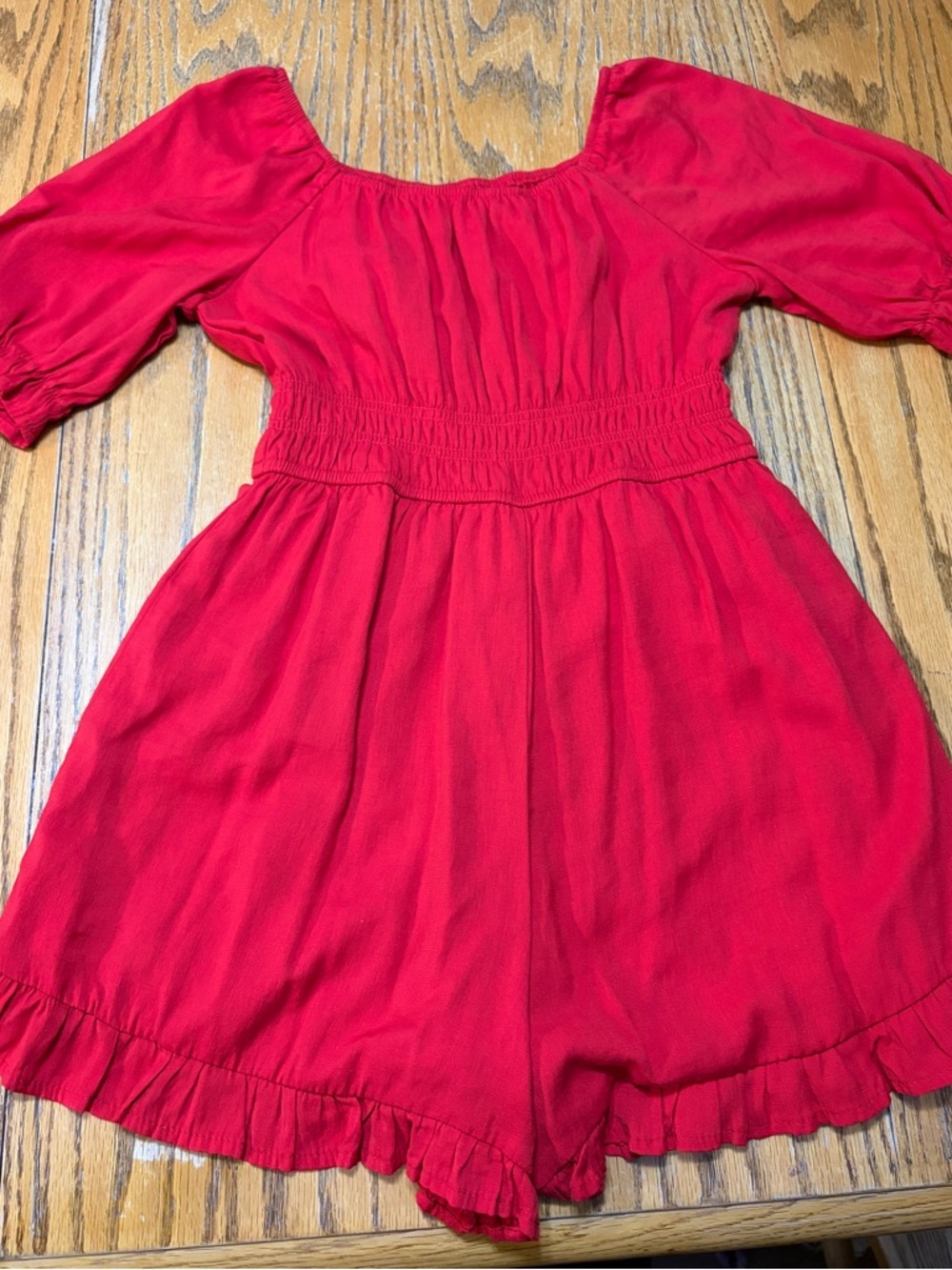 Francesca's Collections Girls Red Off-Shoulder Romper/jumper